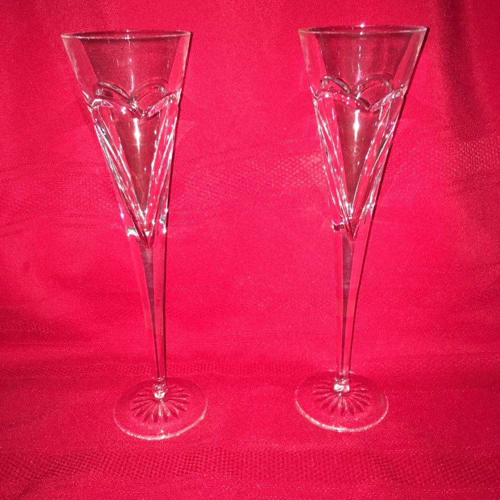 Waterford Crystal Champagne Flutes Love & Romance